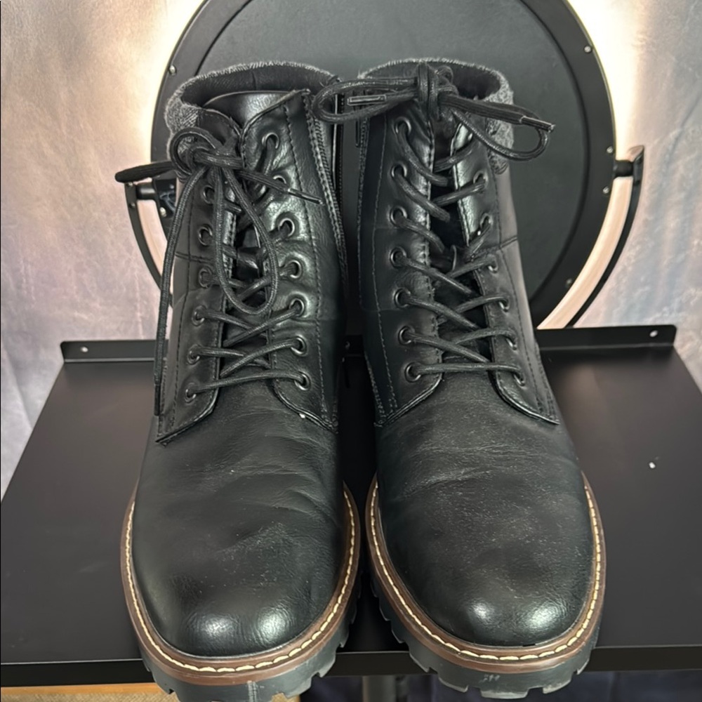 Sonoma Men's Black Leather Boots 11.5 - Picture 2 of 9